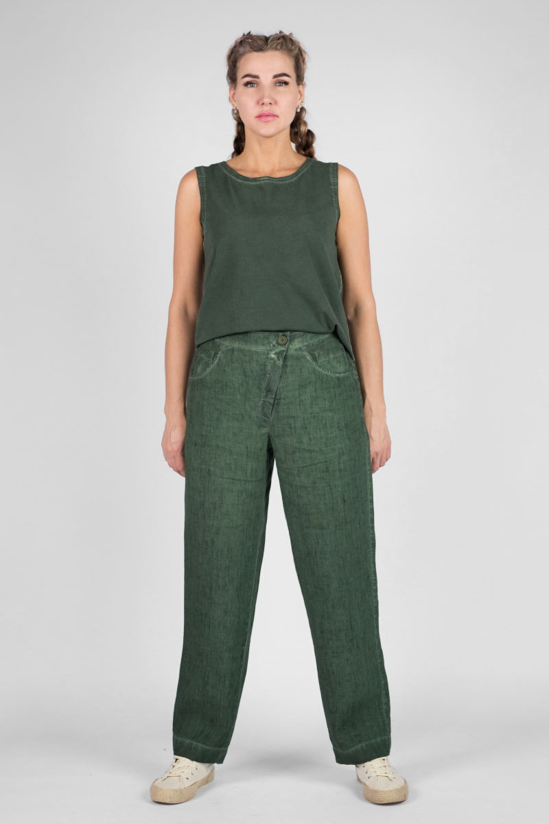 блуза 189  лен пк блуза 119 тр брюки 203 зеленый (1)