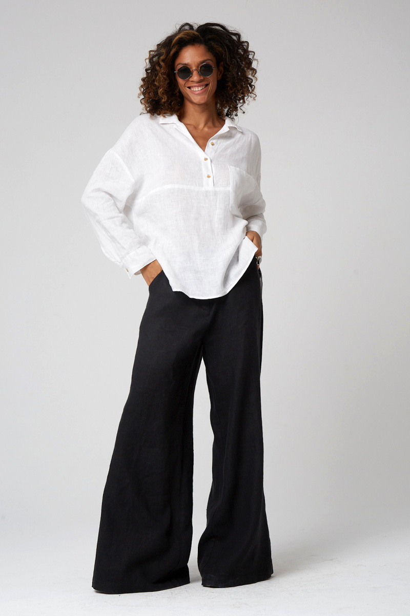 блуза 124  белый брюки 20028 черный (1)