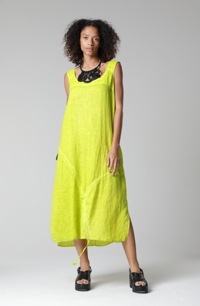 Платье 5028 лен желтый  (8)