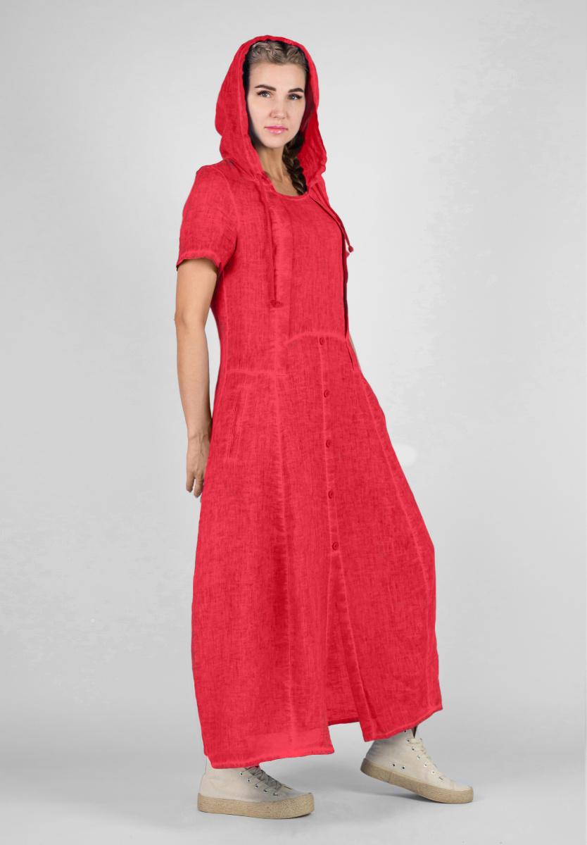 платье 516 лен пк (4) красный