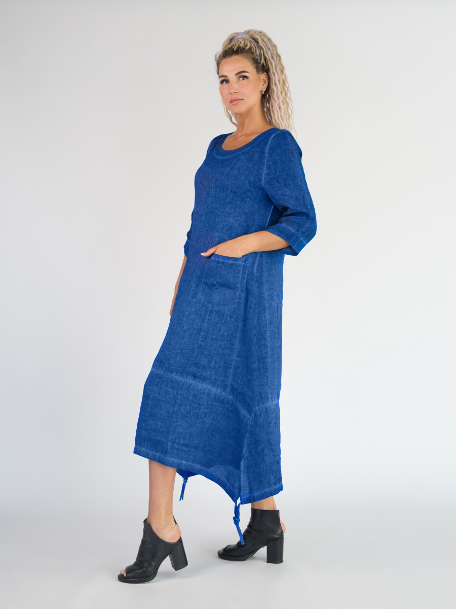 Платье 1838 лен пк синий (2)