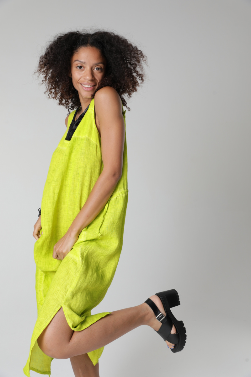 Платье 5028 лен желтый  (7)