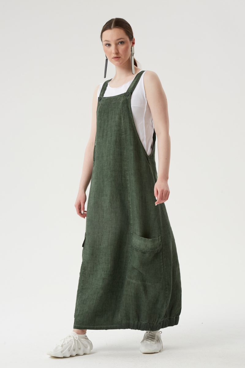 сарафан лен 572 зеленый (3)