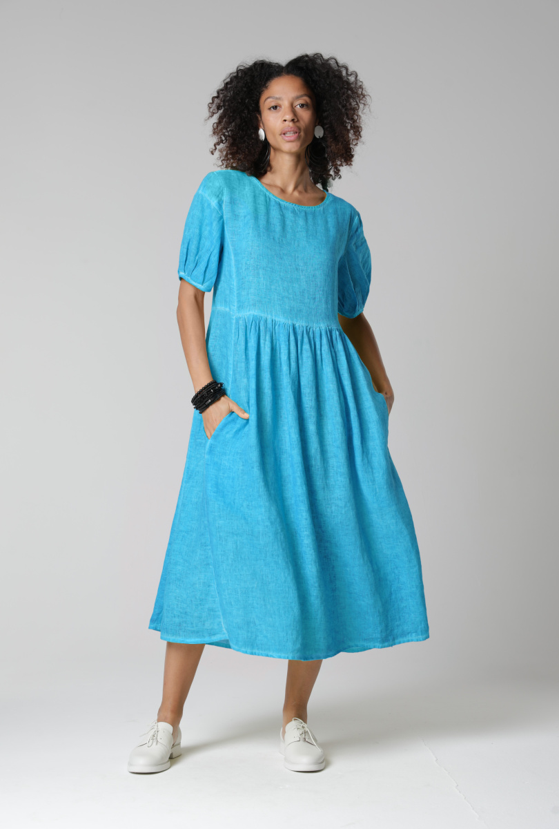 Платье 5051 бирюза лен (2)