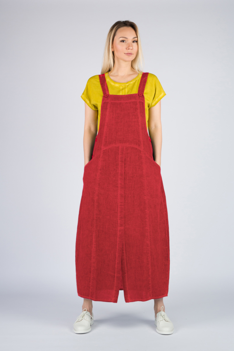 сарафан 558 лен красный