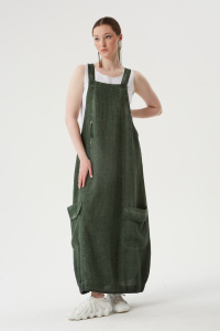 сарафан лен 572 зеленый (1)