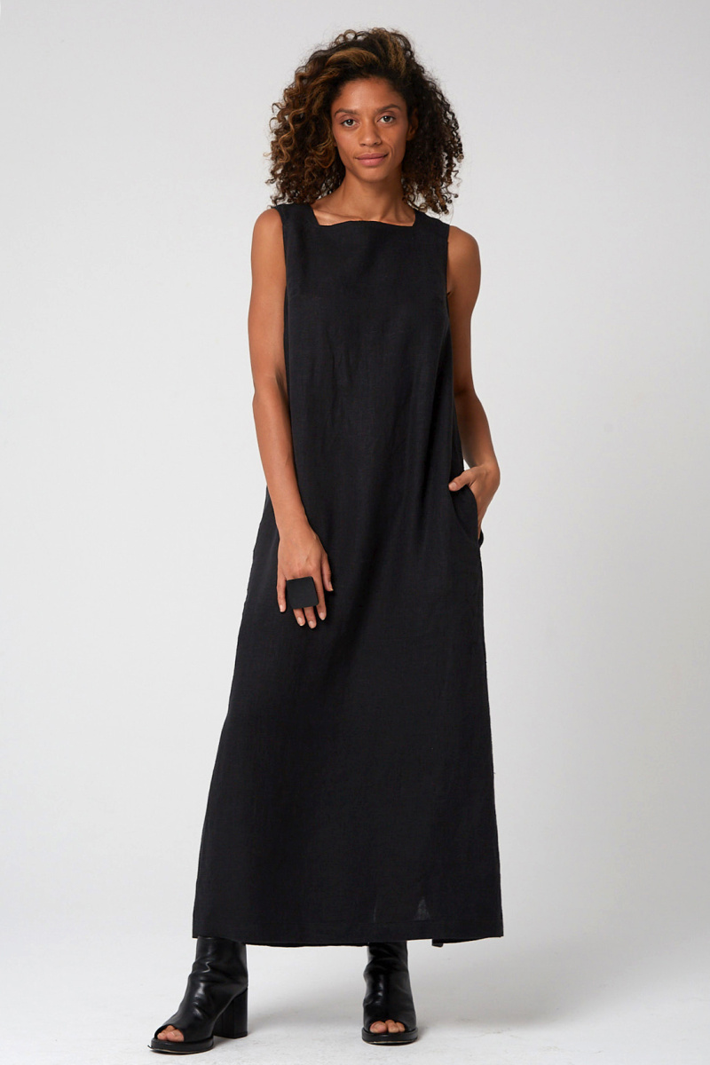 платье 5070 лен черный (1)