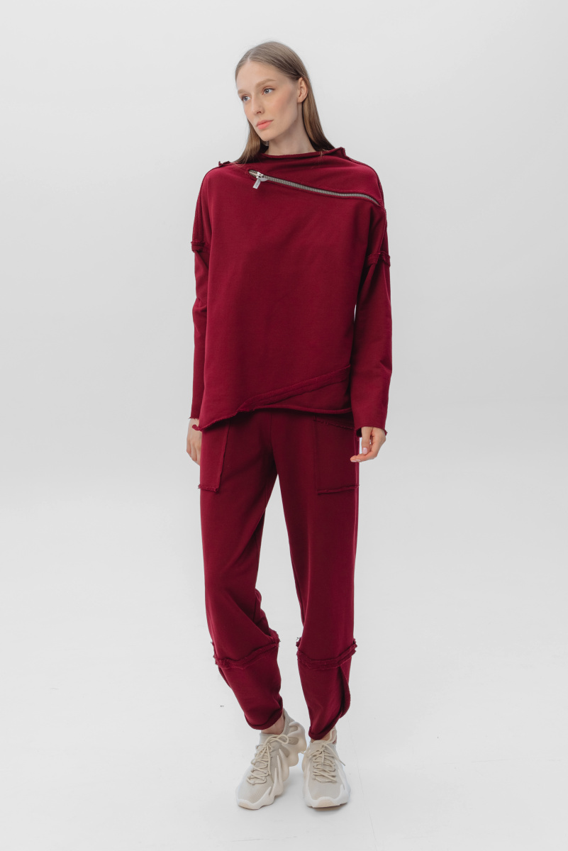 брюки 20024 бордовый , туника 1072   (1)