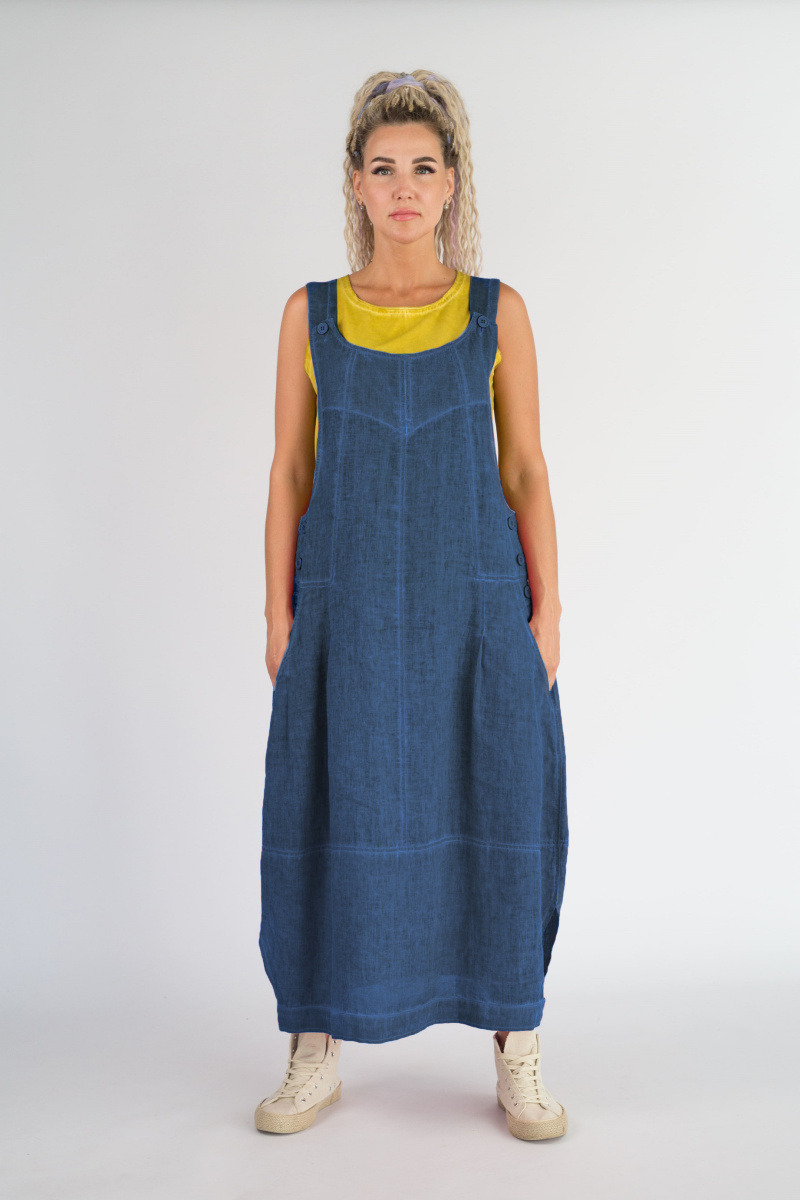 Сарафан 546 лен пк (4) синий