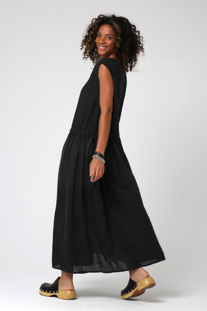 платье 5072 лен черный (1)