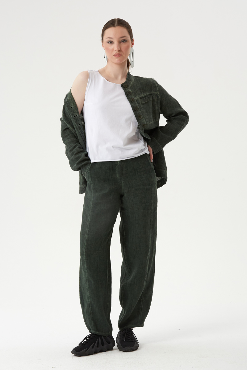 жакет 3019, брюки 206 зеленый ,блуза 1081 (3)