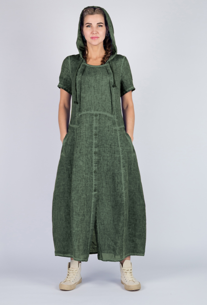 платье 516 лен пк (3) зеленый