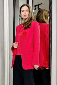 жакет 3095 красный перья (1)