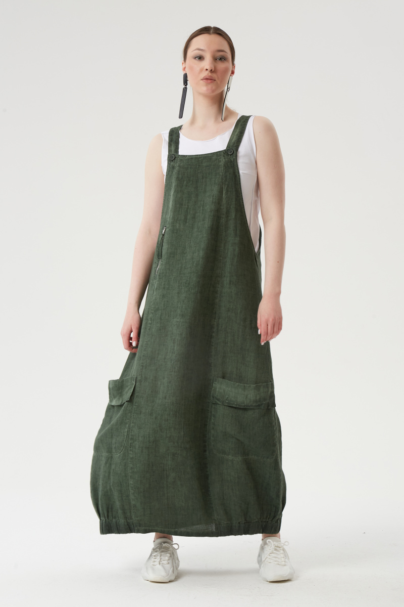 сарафан лен 572 зеленый (11)