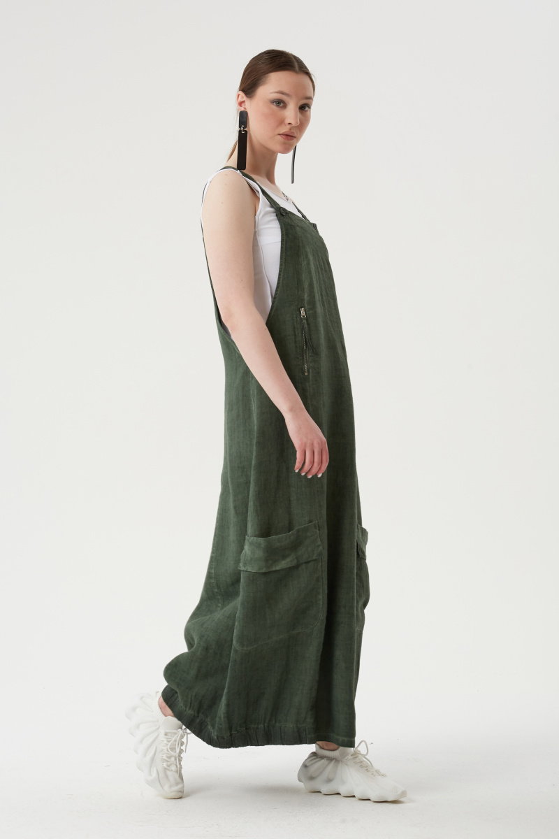 сарафан лен 572 зеленый (8)