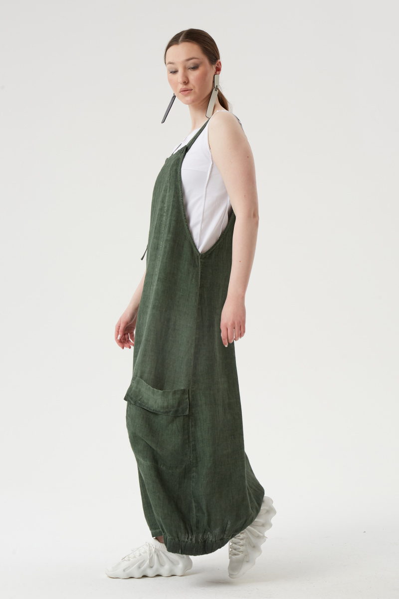 сарафан лен 572 зеленый (4)