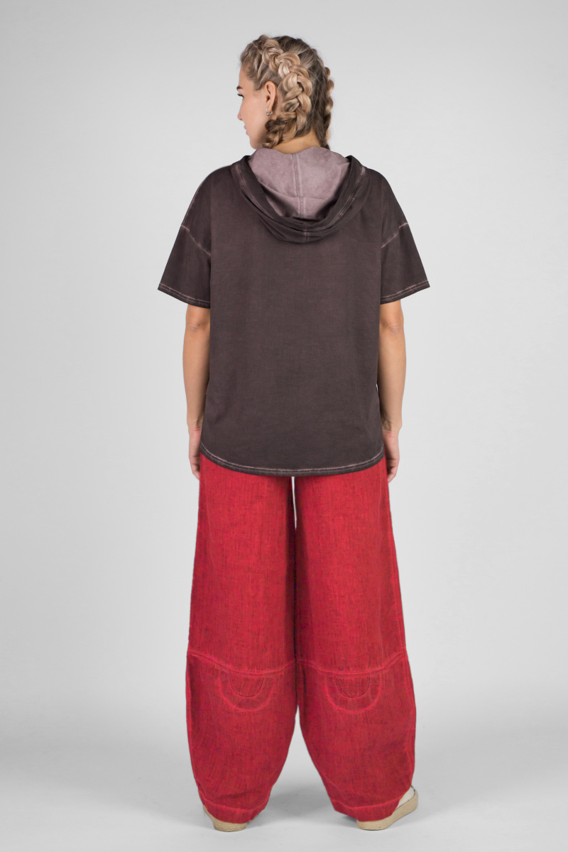 брюки 287 лен пк красный (2)