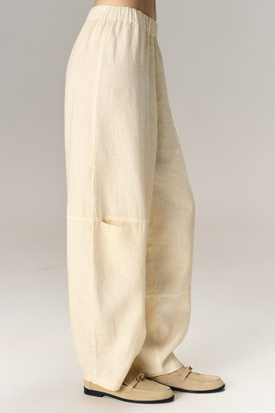 брюки 290 лен молоко (6)