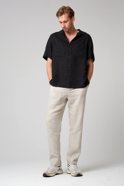 брюки 224 натуральный, рубашка 131 черный (4)