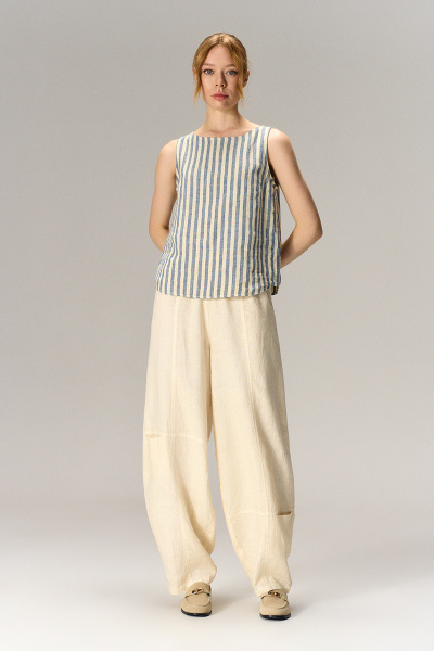 брюки 290 лен молоко (2)