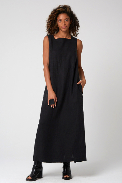 платье 5070 лен черный (1)