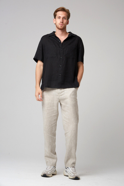 брюки 224 натуральный, рубашка 131 черный (2)