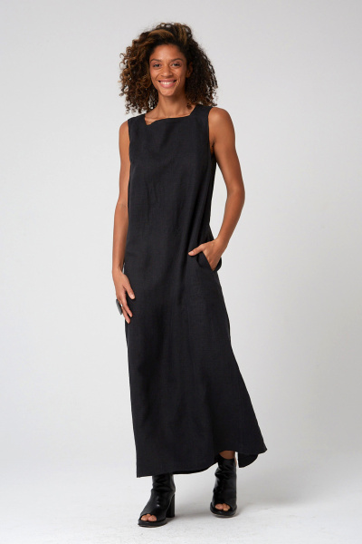 платье 5070 лен черный (2)