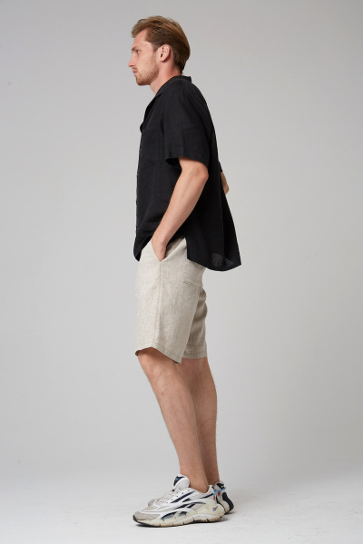 рубашка 131 черный, шорты 226 натуральный (4)