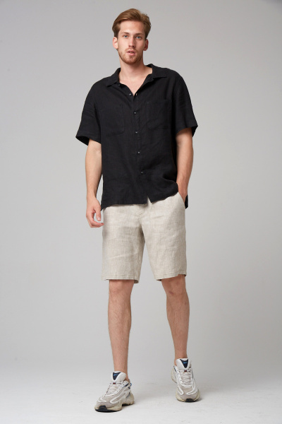 рубашка 131 черный, шорты 226 натуральный (1)
