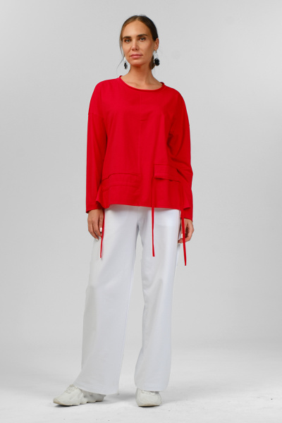 брюки 254 белый, туника 1085 красный (1)
