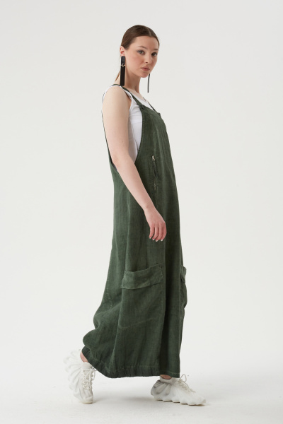 сарафан лен 572 зеленый (8)
